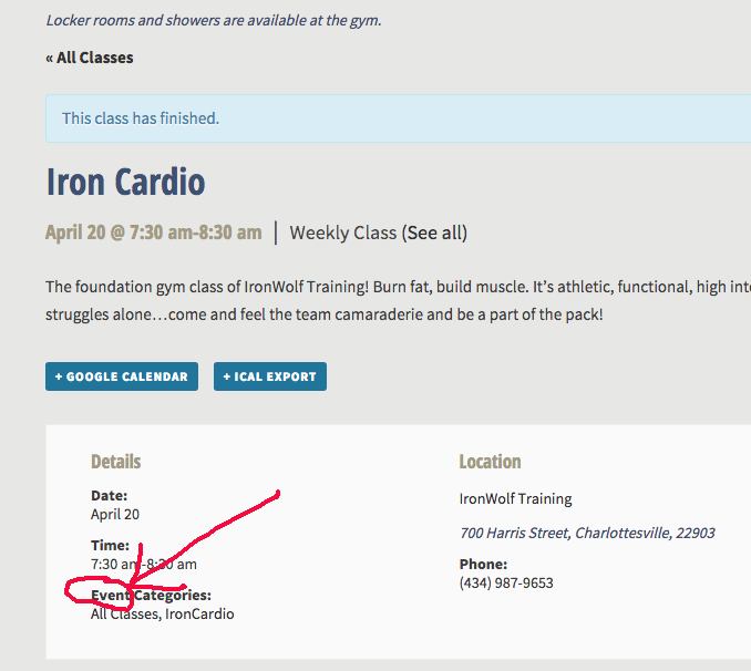 'Event' should be 'Class'